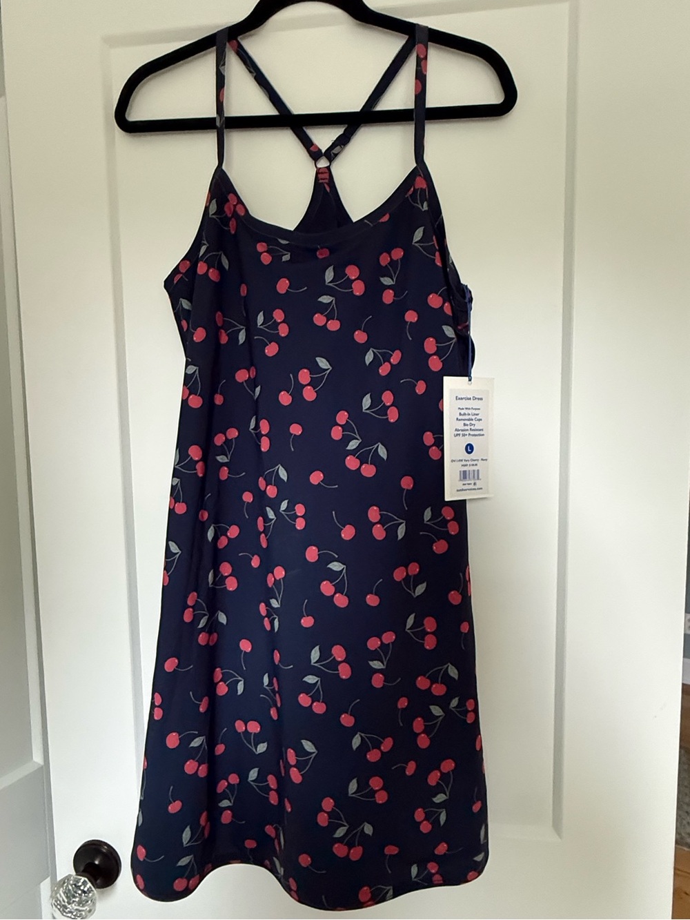 Outdoor Voices Exercise Dress L Very Cherry Navy NWT